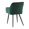 2pcs Green Velvet Dining Chairs Set Padded Seat Metal Legs Kitchen Furniture