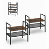 Set of 2 Stackable Shelf Industrial 2/4-Tier Storage Rack Ladder Shelving Unit