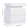 Bedside Tables Storage Cabinet w/ 2 Drawer Bedroom Storage & Coloful LED
