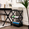 3-tier Rolling Printer Stand X-Shaped Storage Utility Cart Home Office Organizer