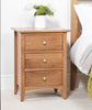 Edward Hopper OAK bedside table. Bedside cabinet with 3 drawers & metal runners