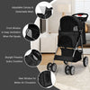 4-Wheel Pet Stroller Dog Cat Walk Travel Carrier Carriage with Storage Basket