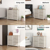 Fabric Cabinets Storage Unit Chest of 3/4/5 Drawer Bedside Table Organiser Beige