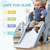 Toddler Slide and Swing Set 4 in 1, Kids Playground Climber Swing Playset Blue