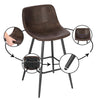 1/2/4x PU Leather Bar Stool High Counter Breakfast Chair with Backrest Barstool
