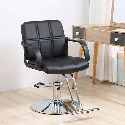 Beauty Salon Haircut Chair Hairdressing Barber Chair PU Leather Black Elegance