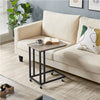 Mobile Side Table, C Shaped Sofa End Table, Coffee Snack Table for Living Room