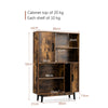 Wooden Storage Cabinet 4-Tier Bookshelf Cupboard Tall Sideboard Display Rack