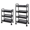 3/4Tier Kitchen Storage Basket Unit Cart Trolley Bar Drinks Serving Trolley Cart