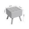 Square Footstool Upholstered Padded Stool Pouffe Seat Chairs Sturdy Wooden Legs