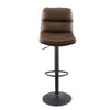 Set of 2 Bar Stools Brown Breakfast Stools With Foot Rest Swivel Gas Lift Modern
