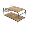 Rectangle Coffee Table Industrial Rustic Wood Sofa Tea Table Open Shelf Storage