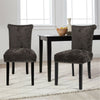 2PCS Crushed Velvet Brown Dining Chairs with Knocker/Ring Back Kitchen Furniture