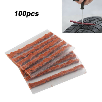 100Pcs Car Bike Tyre Tubeless Seal Strip Plug Tire Puncture Repair Recovery Kit