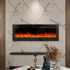 60 inch 700W/1800W Electric Fireplace Glass 9 Colour LED light Remote Control