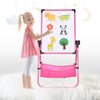 Pink Double-sided Easel Magnetic Drawing Board Whiteboard & Chalkboard For Kids