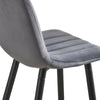 Set of 2 Velvet Kitchen Bar Stools Modern Grey Padded Seat Metal Legs Breakfast