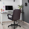 PU Leather Office Chair Modern Executive Chair Ergonomic Mid Back Computer Desk