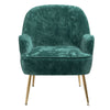 Upholstered Armchair Nordic Crushed Velvet Single Sofa Chair Golden Metal Leg