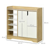 Shoe Cabinet Shoe Storage Organizer with Five Open Shelves, Natural