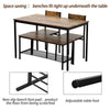 Dining Table and 2 Chairs Set Bench Seat 4 Seater Home Kitchen Room Furniture