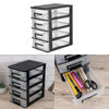 Plastic Storage Box 4 Tier Drawer Tower Cabinet Home Office Desktop Organizer