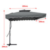 Outdoor Parasol Cantilever Umbrella Sun Shade Canopy Garden Base 2Tire Aire Vent