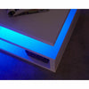 Modern High Gloss White Coffee Table Rectangle Side Table LED Lights