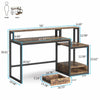 Tribesigns Computer Desk with Drawer and Storage Shelves 59"L Rustic Brown Table
