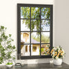 Large Window Design Wall Mirror Chic Home Garden Decorative Mirror Wooden Frame