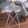 Large 45cm Round Table Side Table Glass Coffee Harpin Circular Indoor LivingRoom
