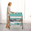 Baby Nappy Changing Table with Wheels and Storage Folding Infant Care Station