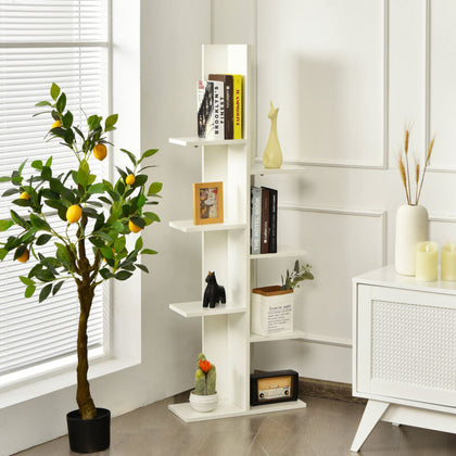 7 Tier Bookshelf Display Bookcase Tree Shaped Storage Rack Shelves Plant Stand
