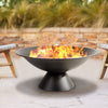 56cm Cast Iron Round Bowl Fire Pit - Outdoor Firepit for Garden and Patio Type B