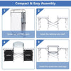 2 IN1 Folding Table Camping Kitchen Storage Aluminum Stand Table Cooking BBQ
