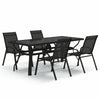 5 Piece Garden Dining Set Black R8I6