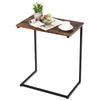 Industrial Laptop Side Table C-Shaped Sofa End Table Snack Table W/Metal Frame