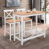 3 Piece Pine Wood High Dining Table Set & 2 Stools Chairs Seat Kitchen Furniture