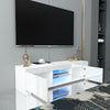 Modern TV Unit Cabinet Stand Matt Body & High Gloss Doors LED Light Livingroom