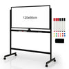 Double-Sided Magnetic Mobile Whiteboard Adjustable Mobile Rolling Erase Board