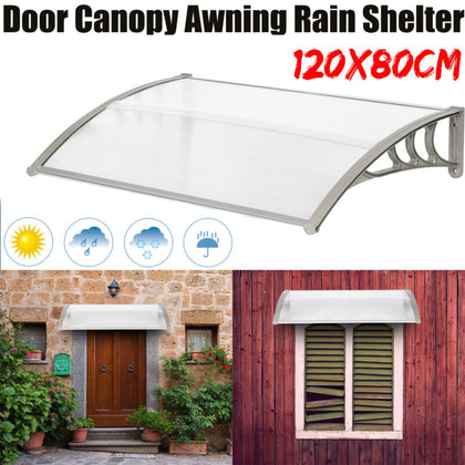 120*80 Door Canopy Awning Shelter Front Back Outdoor Porch Patio Roof Rain Cover