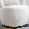 Swivel Tub Chair Teddy Fabric Accent Armchair Barrel Chairs Reading Chair QW