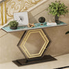 Large Marble Console Table Hallway Long Table Pentagon Frame Side Station Table