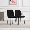 Set of 2 Velvet Dining Chairs Padded Seat Metal Legs Kitchen Home Office UK