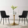 2x Velvet High Back Dining Chairs Padded Seat Dining Room Chairs With Metal Legs