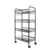 4 Tiers Large Kitchen Trolley Cart Rolling Mesh Storage Rack Trolley with Wheel