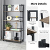 4-Tier Folding Bookshelf Industrial Bookcase Storage Organizer Display Stand