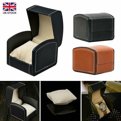 Single Grid PULeather Watch Display Case Gift Jewelry Storage Organizer Box Slot