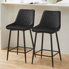 2x Velvet Black Bar Stool Kitchen Counter Breakfast Chair Pub Restaurant Cafe