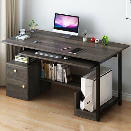 UK Office Home PC Computer Desk Writing Study Table Workstation Shelf Furniture